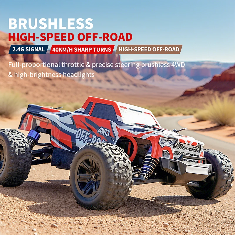 

JJRC 1:20 Brushless 4WD RC Rock Racer - Full Proportional Sync Control & Hydraulic All-Terrain Suspension Headlights/Steel Drive