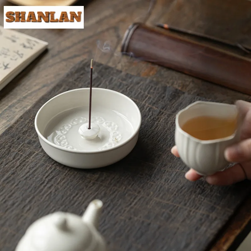 Plant Ash Ruyi Incense Holder Retro Zen Garden Incense Burners Meditation Scented Aromatic Candles Censer Teaset Ornaments Craft