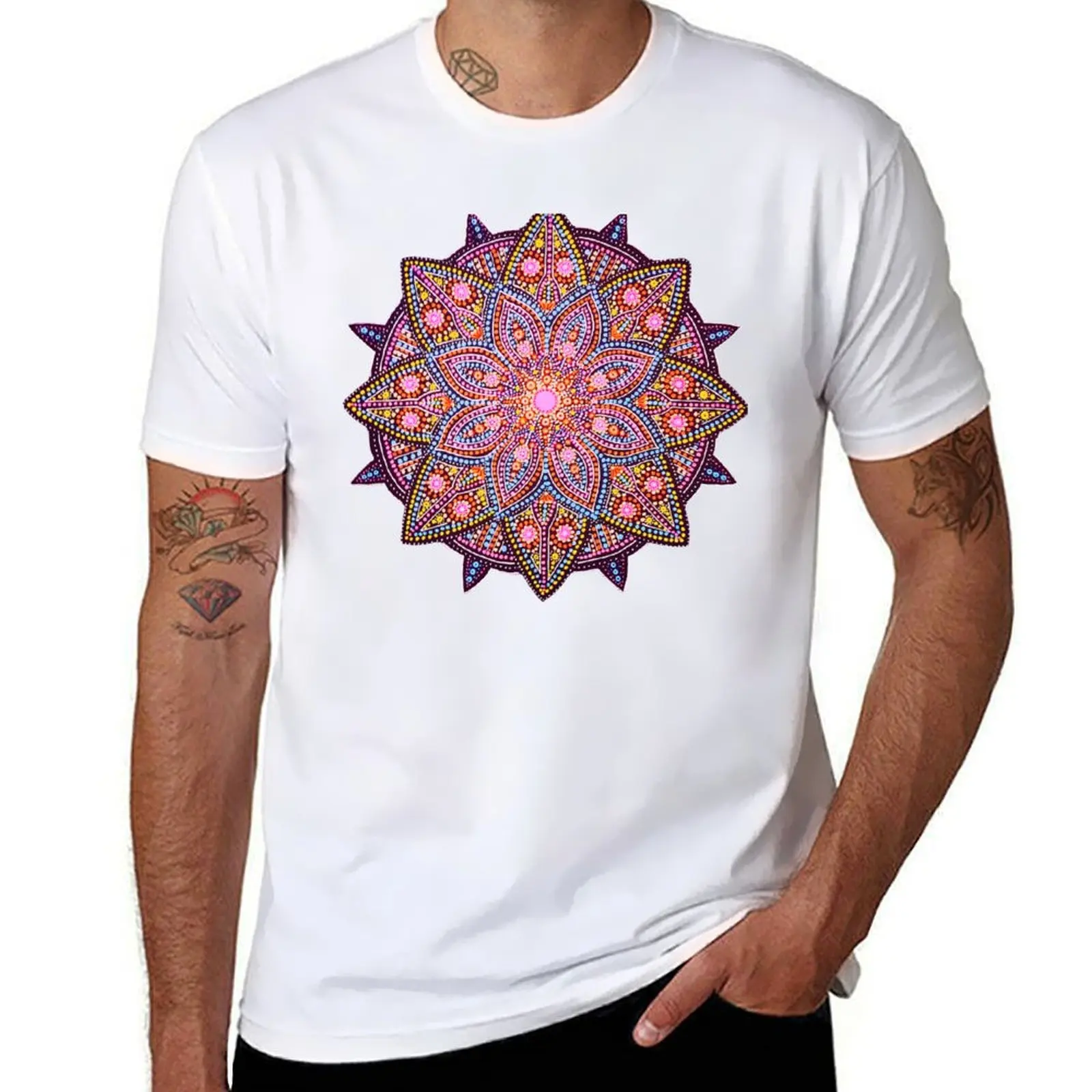 

Pink mandala T-Shirt t shirts for man pack cotton man t shirt graphic T-Shirt