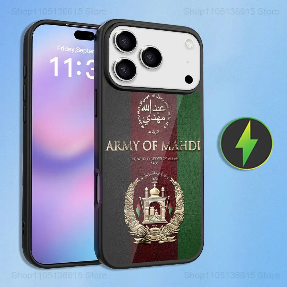 حافظة هاتف فنية بعلم أفغانستان لهواتف iPhone 16,15,17,14,13,12,11,Pro,Max,Plus,Air Mini,Magsafe,حافظة شحن لاسلكية مغناطيسية
