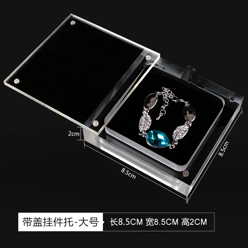 Acrylic Transparent Display Stand Jewelry Box Display Boxes Pendant Necklace Display Stand Transparent Base Display Case Gift