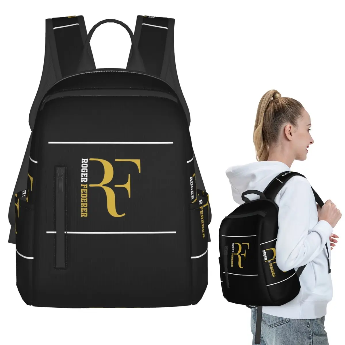 Roger Federer (4) Backpack Student BookBag Boys Girls School Bag Computer Shoulder Bags Men Women