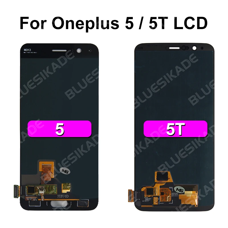 Quality SUPER AMOLED LCD  For OnePlus 5 5T 6 6T LCD Display Touch Screen Digitizer For OnePlus 7T Replace Parts