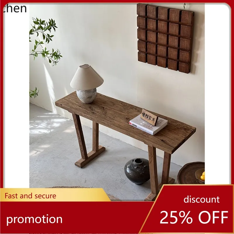 

LXC Living Room Entryway Table Vintage Distressed Decorative Sideboard Solid Wood Entryway Table Wall-Mounted Furniture