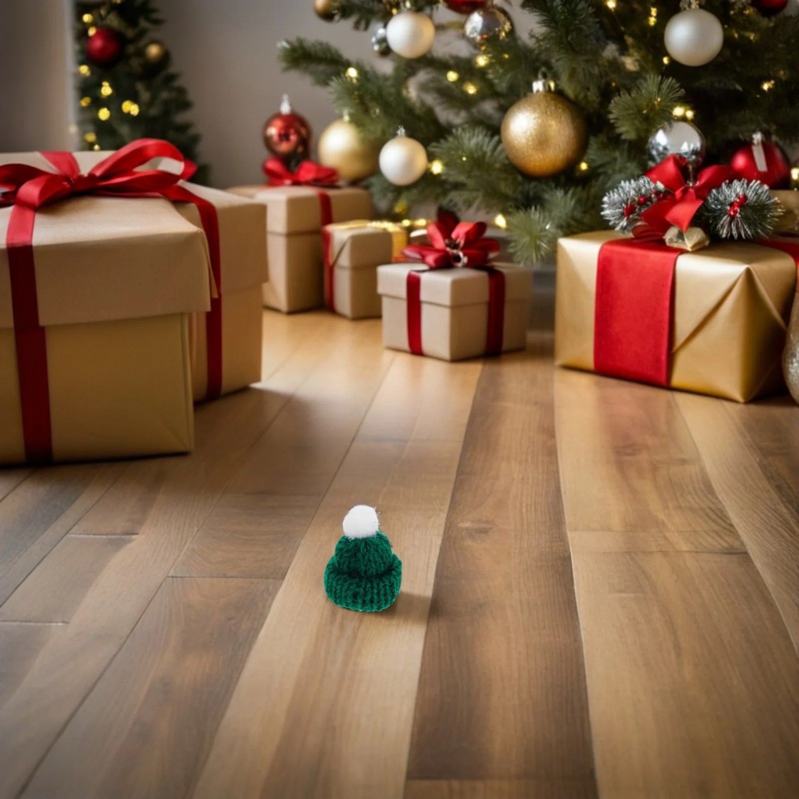 

30Pcs Christmas Knit Hats Festive Mini Beanies for DIY Crafts Knitted Caps Holiday Decoration Charm Tiny Knitted Hats