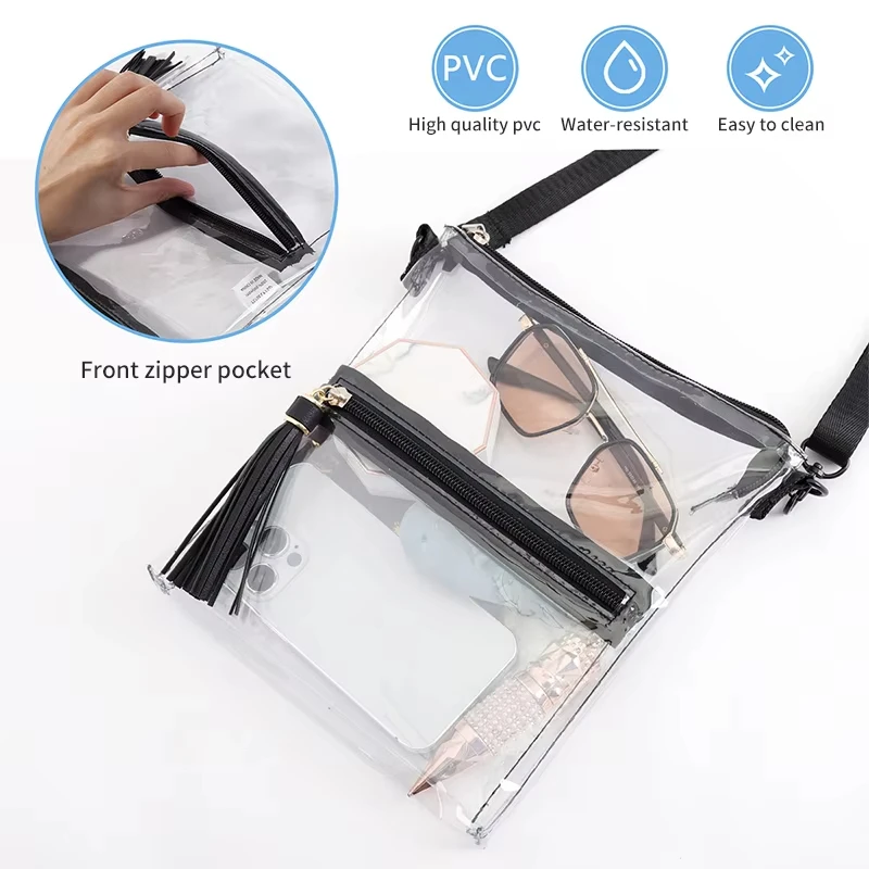 

Прозрачная сумка через плечо, одобренная для использования на стадионах, легкая сумка из ТПУ для концертов, спортивных мероприятий, путешествий для женщин