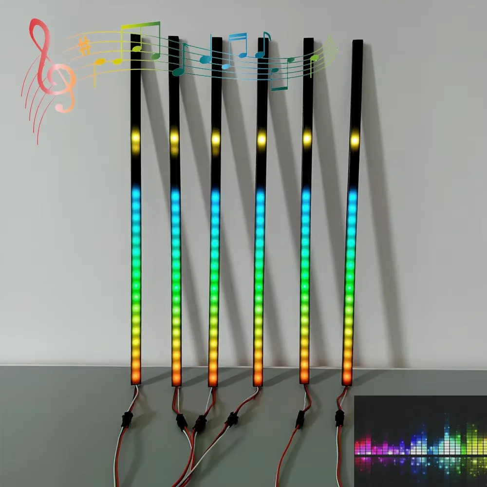 DC5V WS2812B Music Rhythm Spectrum LED Bar Kit Individually Addressable 5050 RGB Light 60LEDs/m SP107E Blueteeth Controller