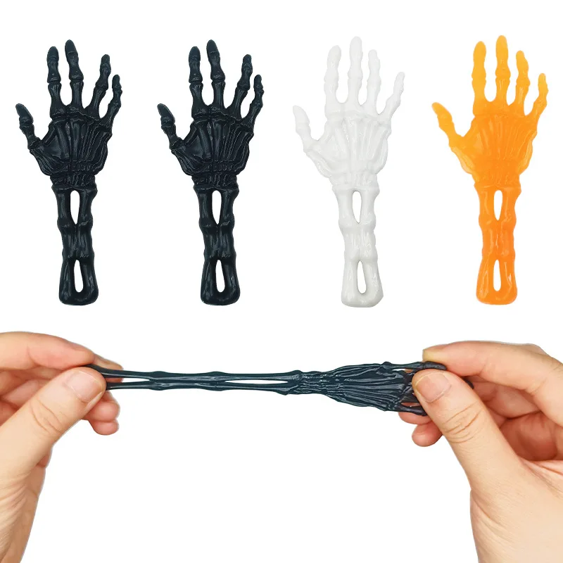 10Pcs Creative Halloween Ghost Hand Launch Toys Fun catapulta Ghost Hand Toys Sticky Stretchable Hand bambini giocattoli antistress