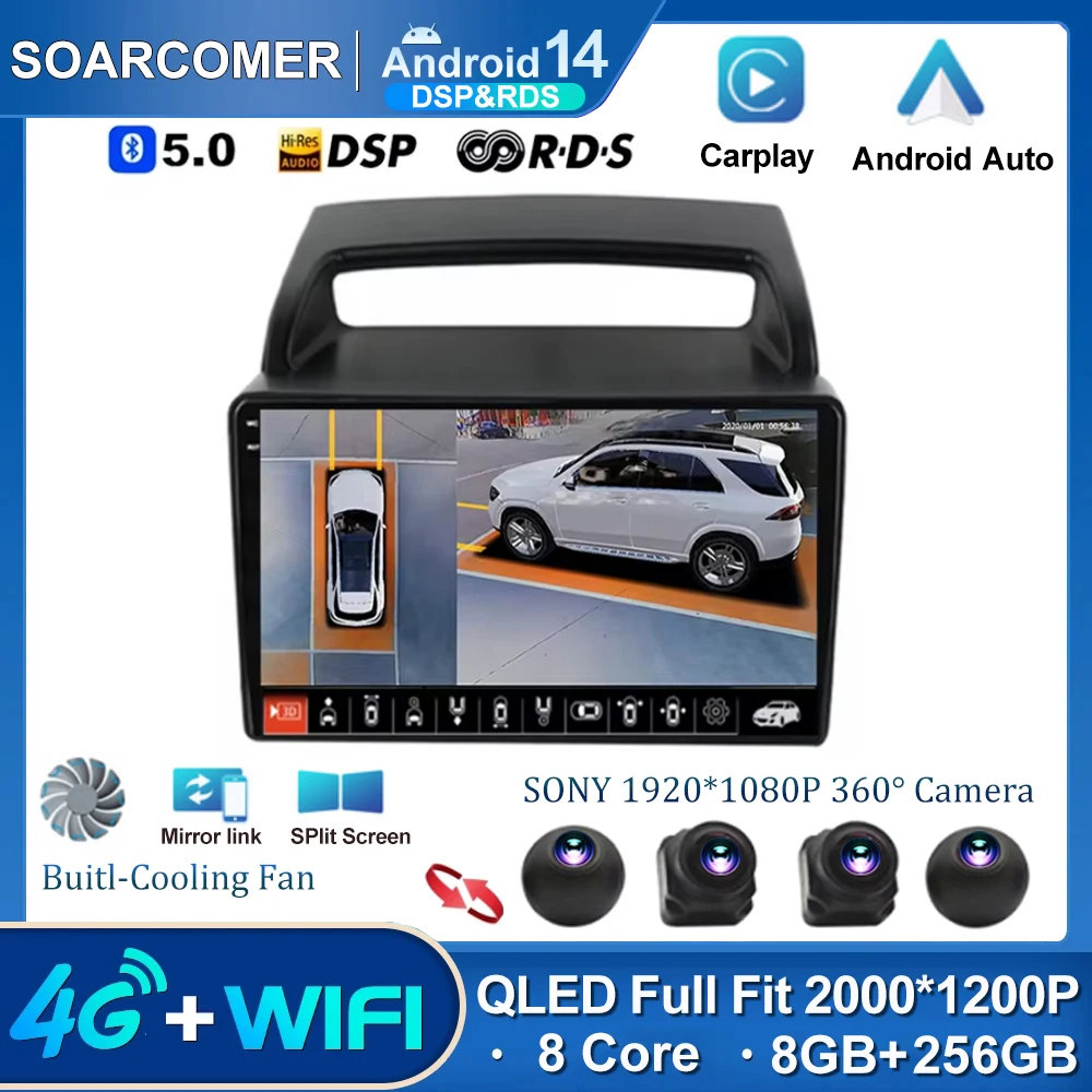 Android 14 Car Radio For KIA Carnival VQ 2006-2014 8G  DSP Video Player GPS 2din Multimedia Wireless BT Carplay No Dvd 360