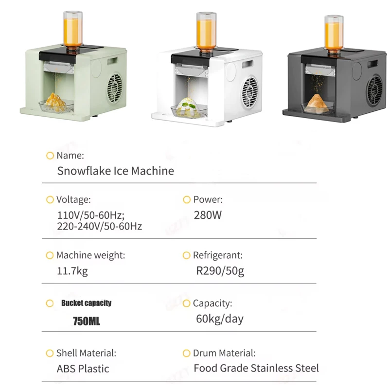 ثلاثة ألوان 220 فولت 110 فولت رقائق الثلج آلة صنع الثلج ندفة الثلج صانع الثلج ماكينة حلاقة التجارية الكهربائية صانع الثلج الثلجي
