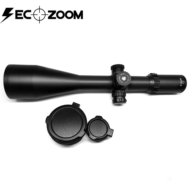 Secozoom-mira telescópica de Rifle para caza, visión nocturna grabada, vidrio rojo y verde, 5-30x65