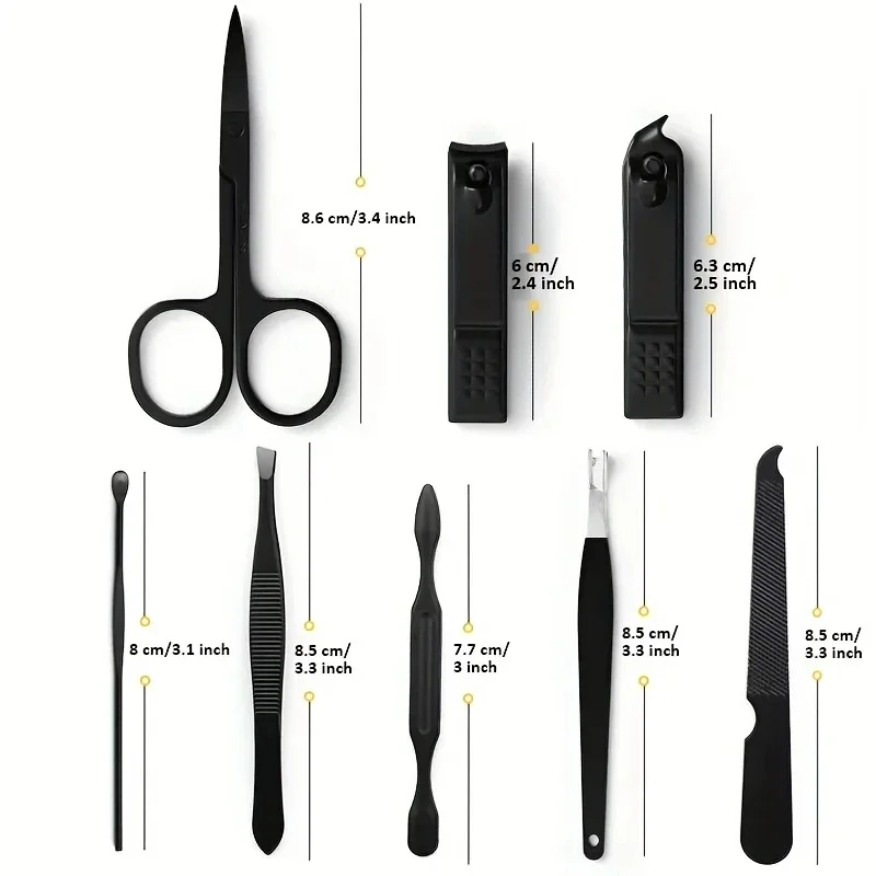 8 pcs Pedicure Tool Set and Portable Manicure Stainless Steel Nail Cutter and Pedicure Scissors Set