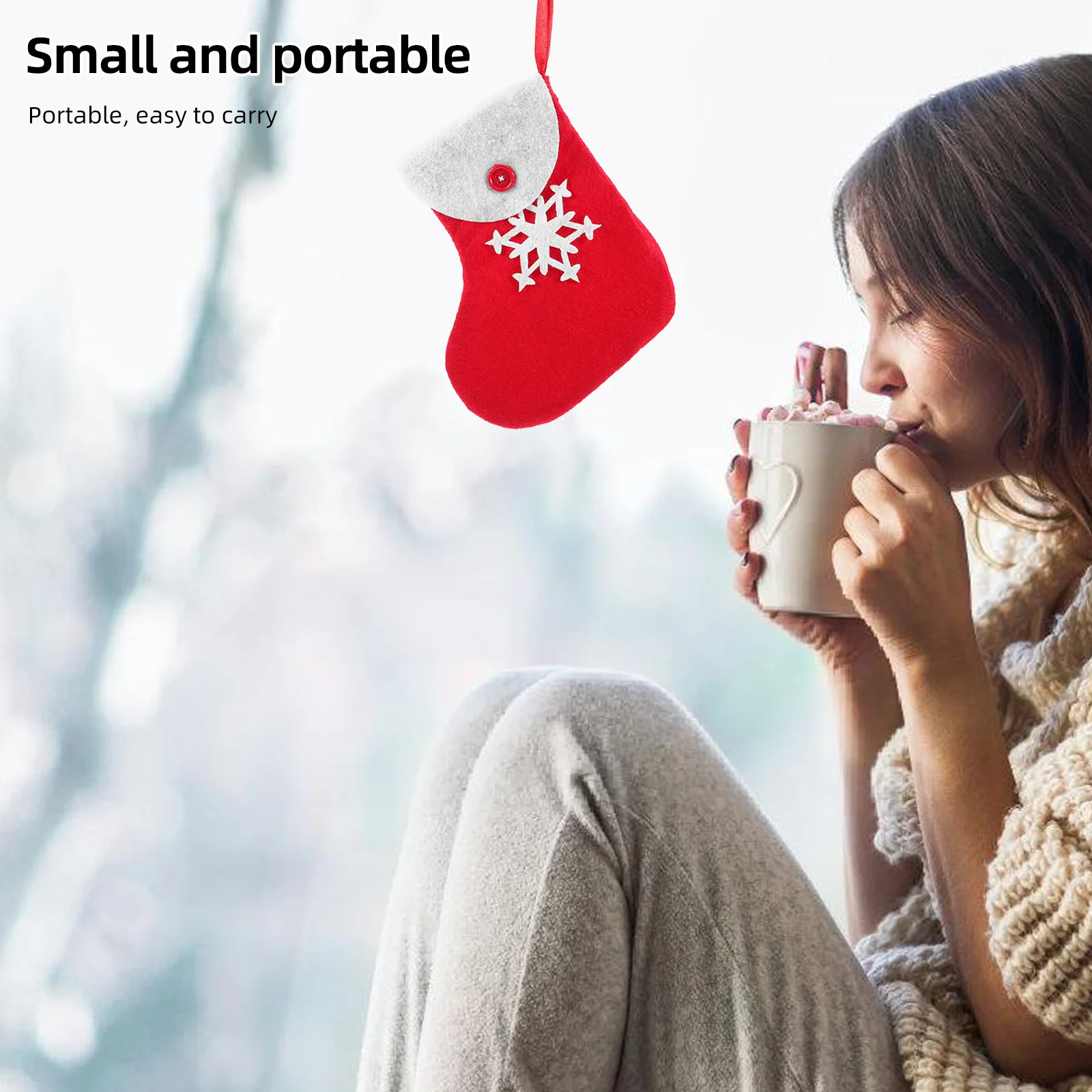 

4Pcs Christmas Fireplace Hanging Socks Xmas Tree Stocking Candy Bags Decorative Xmas Party Ornament Christmas Hanging Socks