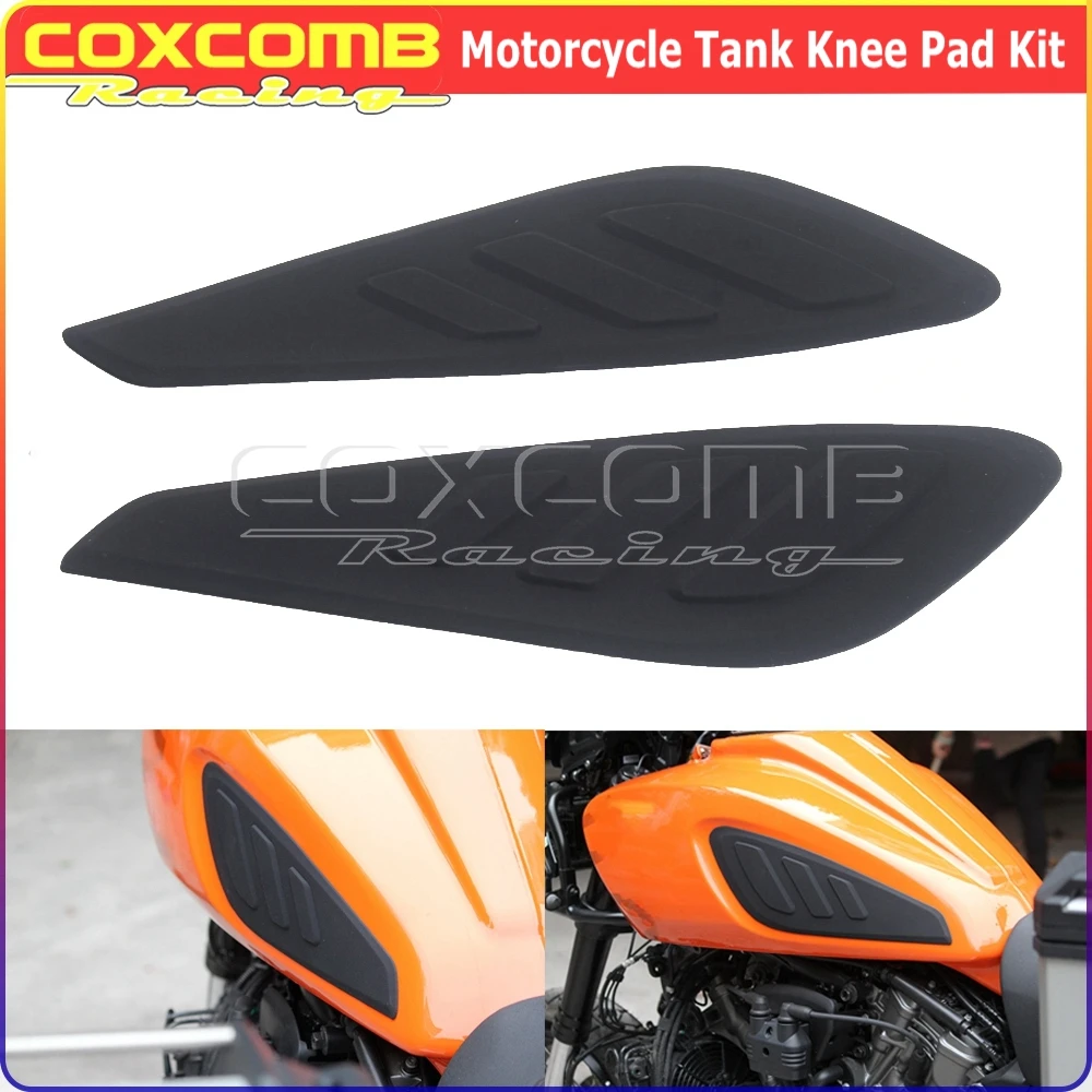 Rubber Motorcycle Tank Traction Knee Pad Kit Tank Grip Side Sticker Decal For Harley Pan America 1250 S RA1250 RA1250S 2020-2024