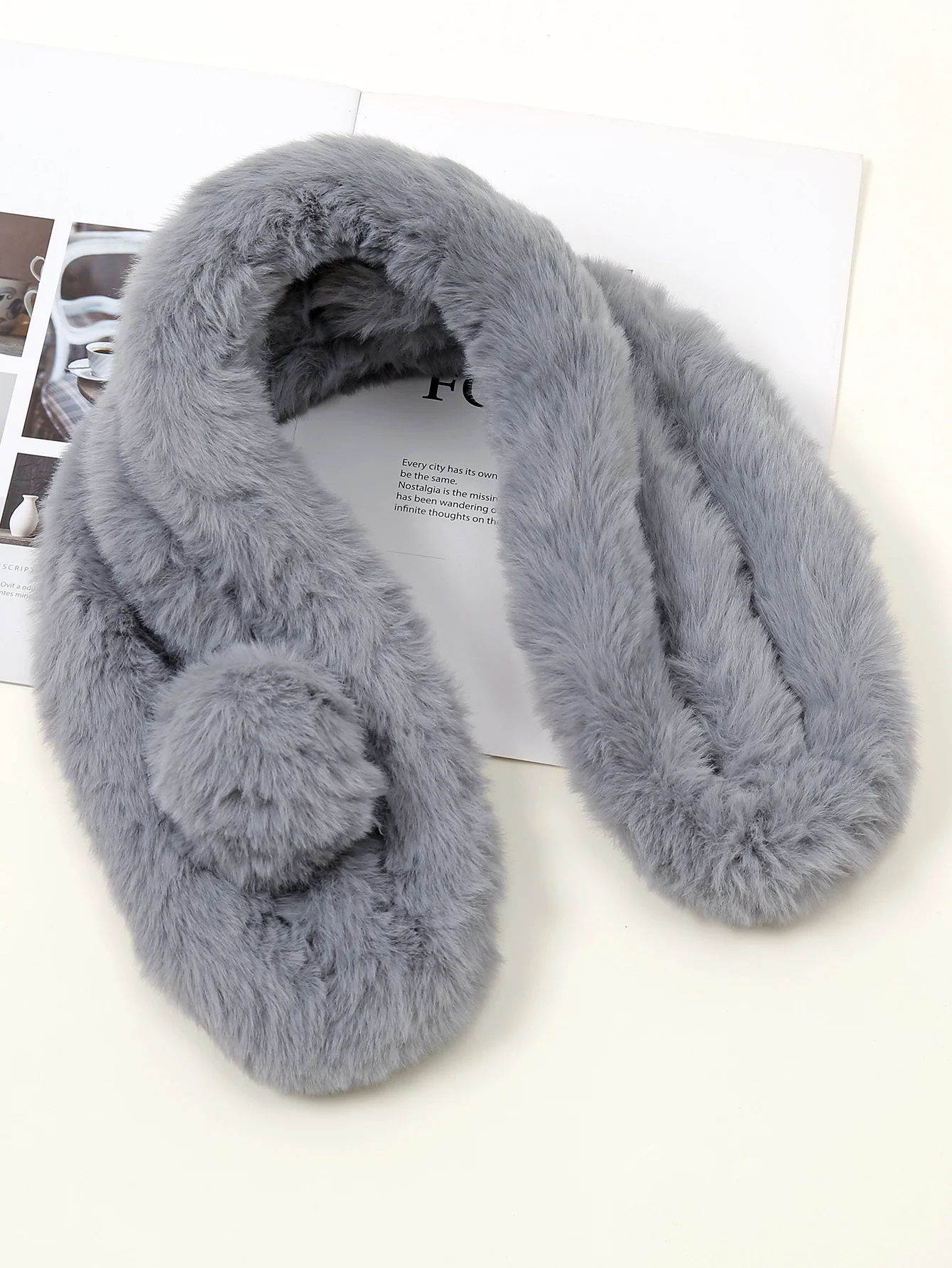 Fur Rabbit Collar Autumn Winter Plush Thicken Women\'s Cross Neck Warmer Collar Casual Female Lady Outdoor Furry Scarf