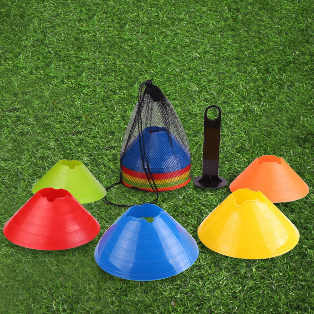 25 Pcs Sports Training Disc Cones Football Logo Professional Field Markers Pe Discs