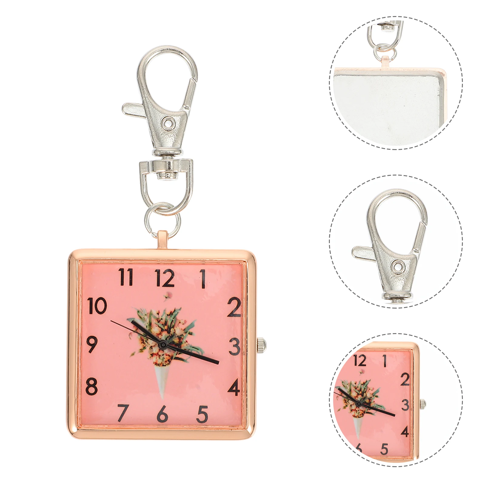 

Pocket Watch Nurse Student Key Buckle Lapel Ring Glass Mirror Vintage Stylish Hanging Watch Key Chain Perfect Accuracy