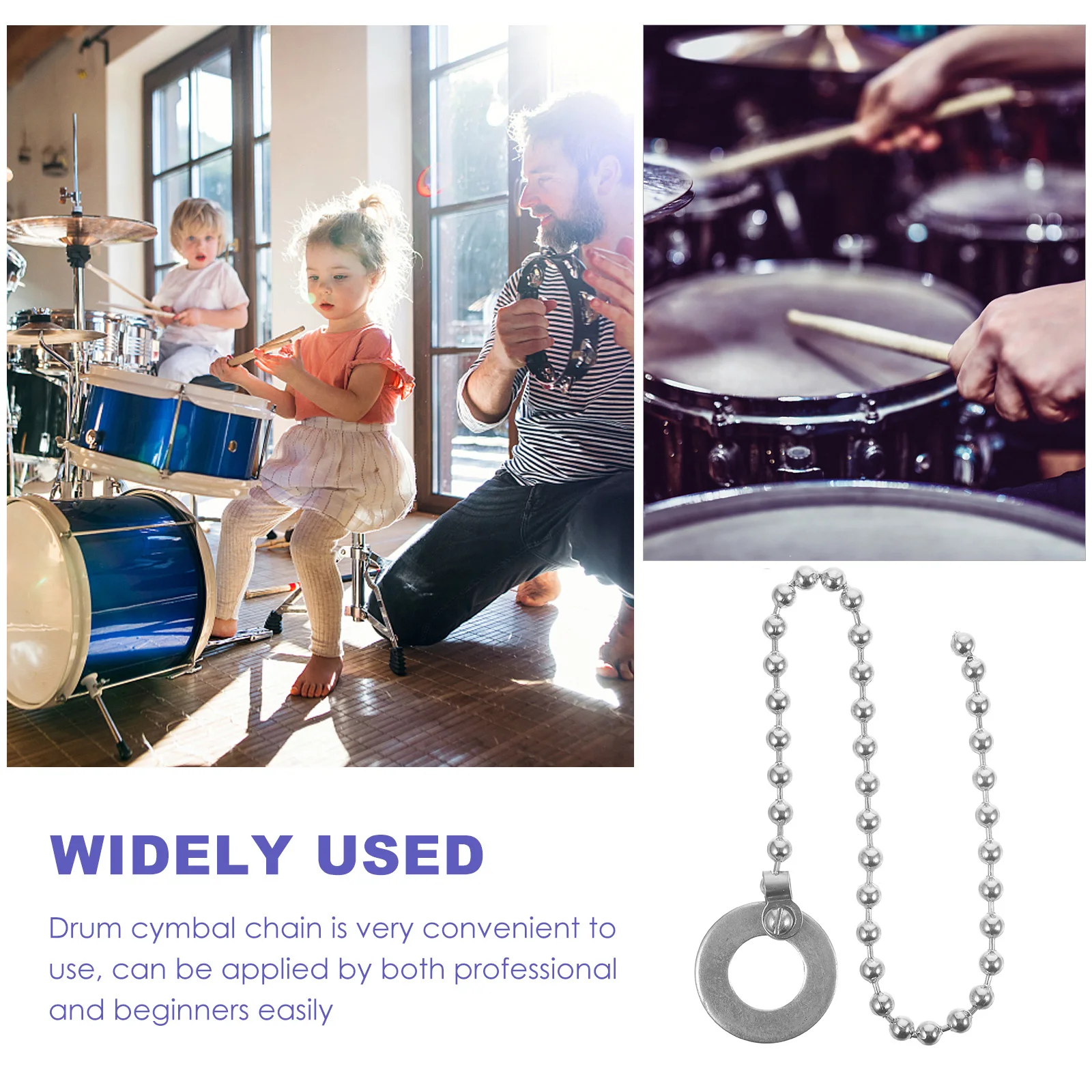 

Cymbal Sustain Chain Splash Jazz Drum Sizzle for Aluminum Alloy Cymbals