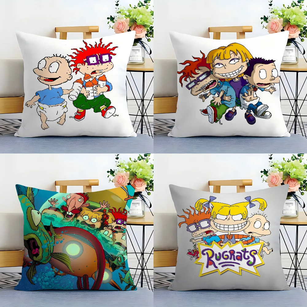 Anime Funny R-Rugrats Pillow Case Plush Fabric Soft  Pillowcase Double Sided Print Cushion Cover Household Gifts