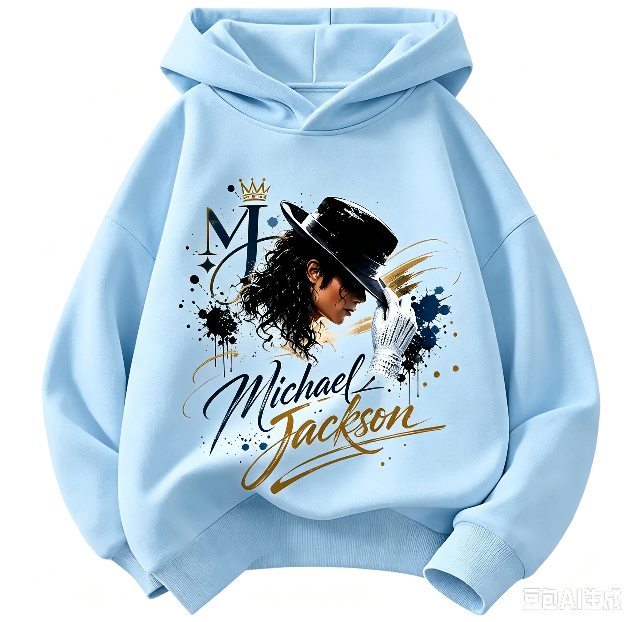 2026 Kinder-Hoodie mit Michael Jackson-Print – Warmer Herbst-/Winter-Sweatshirt im Retro-Stil mit Pop-Ikon-Grafik für Jungen und Mädchen – Detail 5
