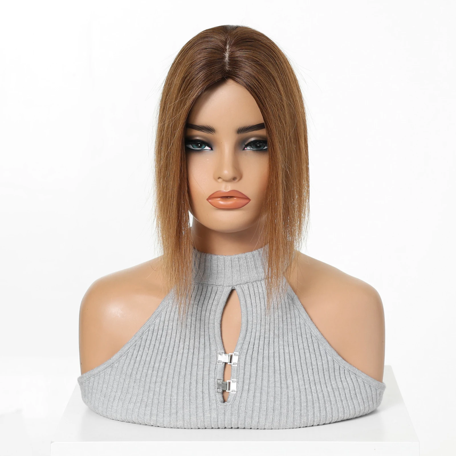 100% Human Hair Topper for Women Clip In Hairpiece 7x11cm Toupee 12