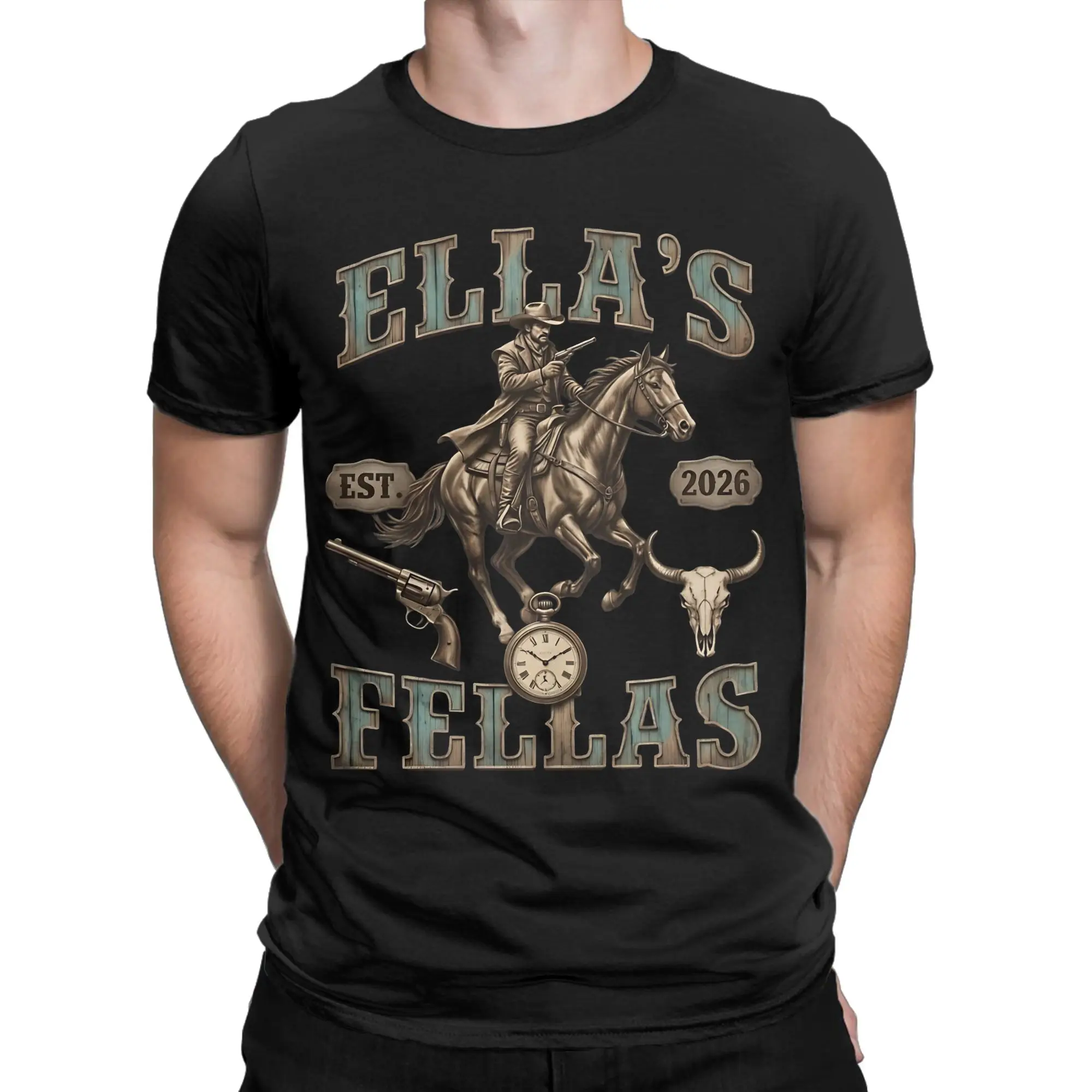 Member of the Ellas Fella Club Cowboy T-Shirts Men Women  Funny 100% Cotton Tees Round Neck Short Sleeve T Shirt Clothing