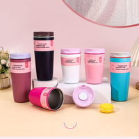 12/20oz Stainless Steel Vacuum Cup Coffee Cup Simple Fashion Men's & Women's Coffee Cup Outdoor Sports Portable Cup Couples Mugs