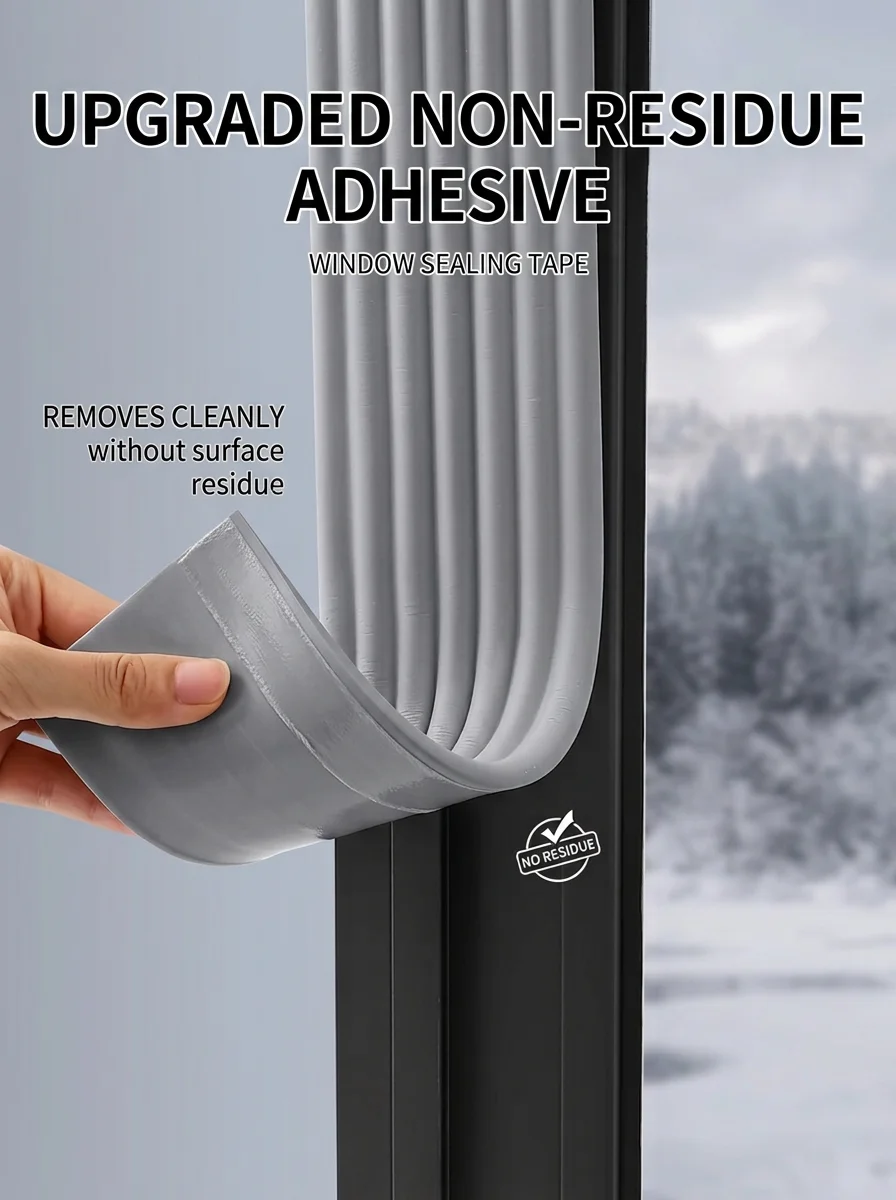 Self Adhesive Window Door Seal Strip Winter Windproof Warm Sealing Tape Sound Insulation Weather Stripping for Door Window Gap