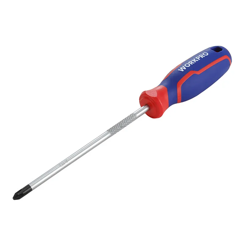 WORKPRO 2Pcs 3-Color Handle Screwdriver Set CR-V Steel Phillips Slotted WP200503