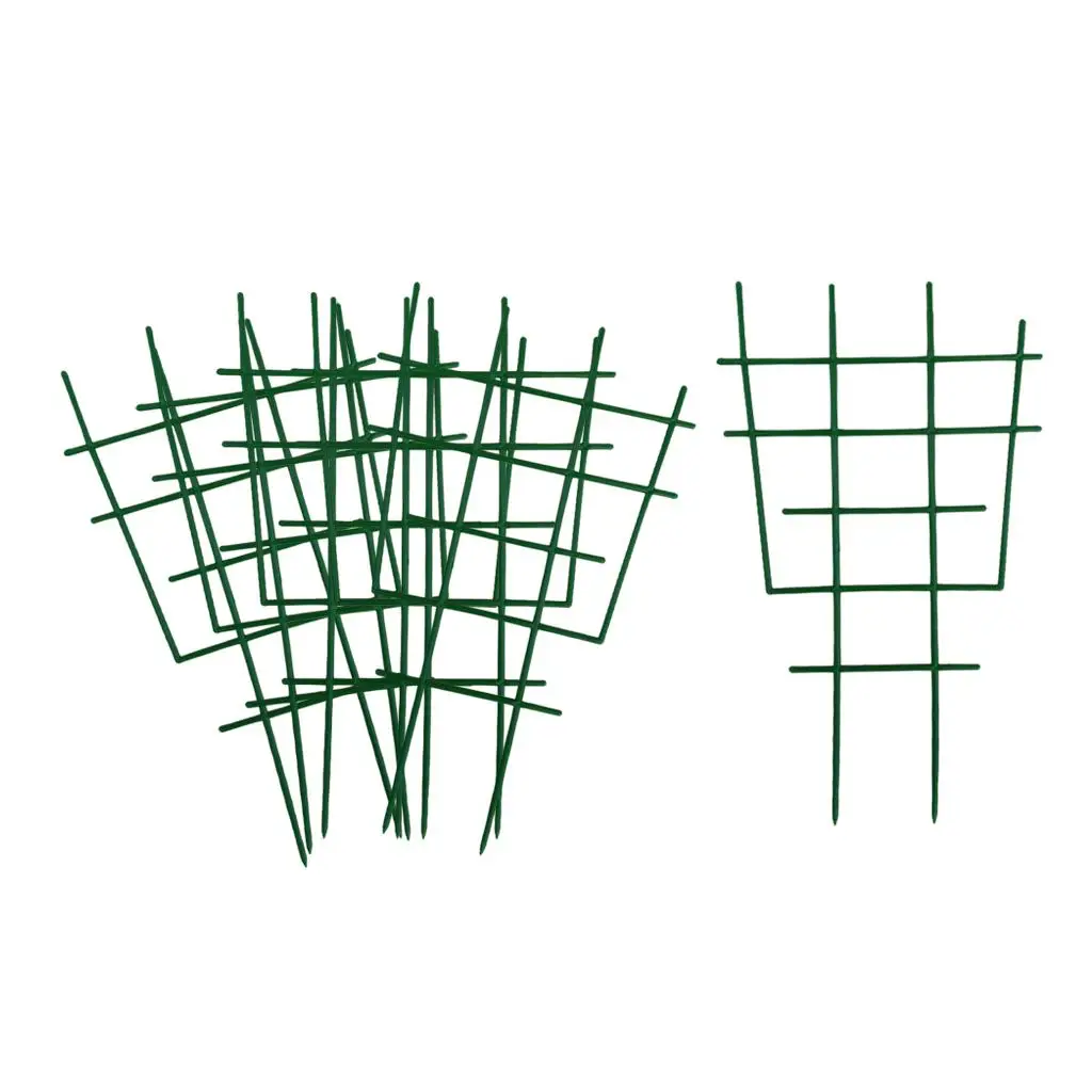 

6Pieces Mini Climbing Plant Trellis DIY Durable 12" Green Garden Trellis