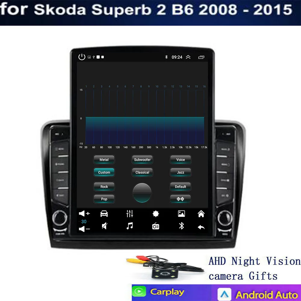 راديو السيارة لسكودا سوبيرب 2 2008 - 2015 CarPlay اللاسلكي أندرويد أنظمة السيارات الذكية رقم 2 din 2din DVD #5