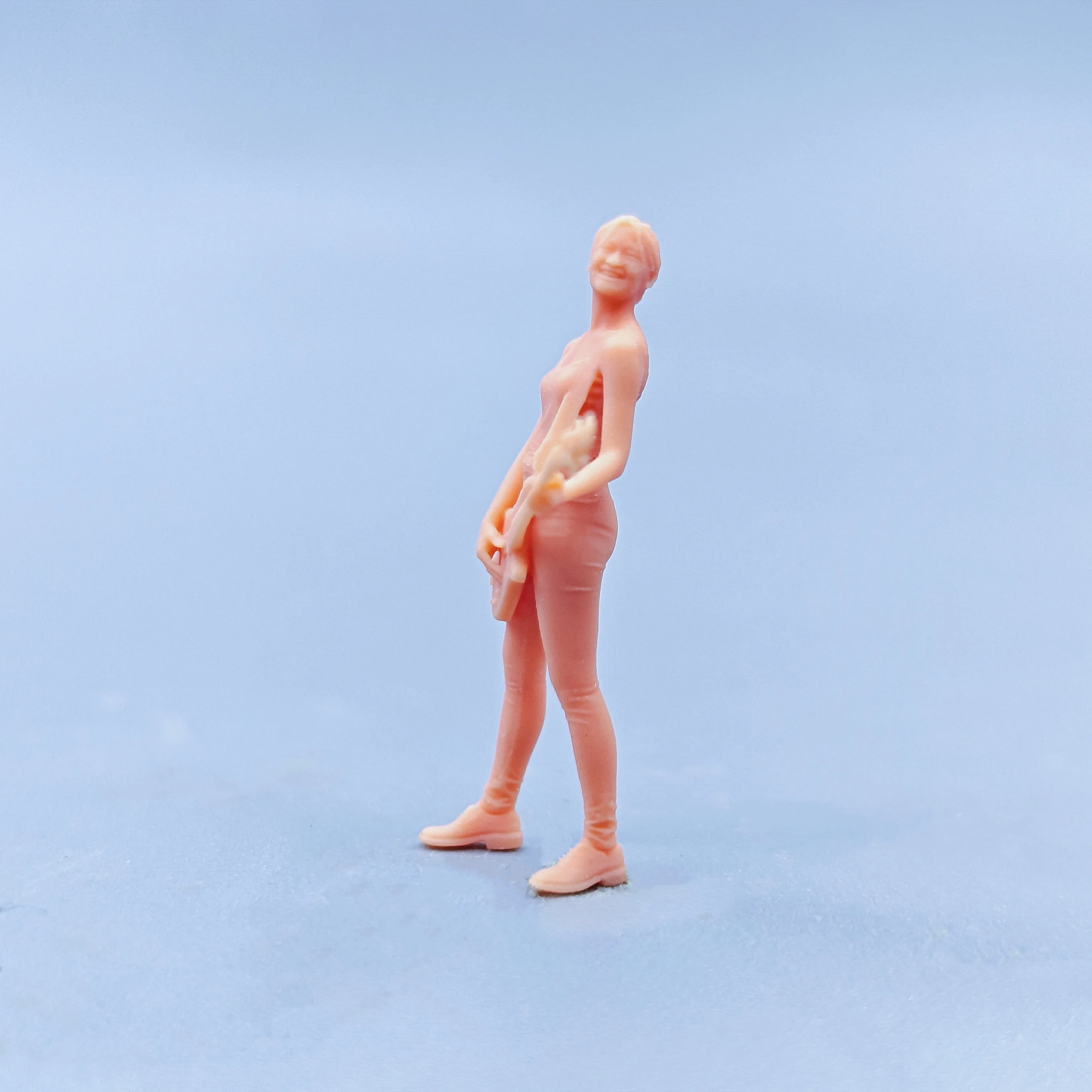 1/64 1/43 Figuren Maßstab Modell Harz Gitarre Mädchen Ungefärbte Miniaturen Diorama Handbemalt D506