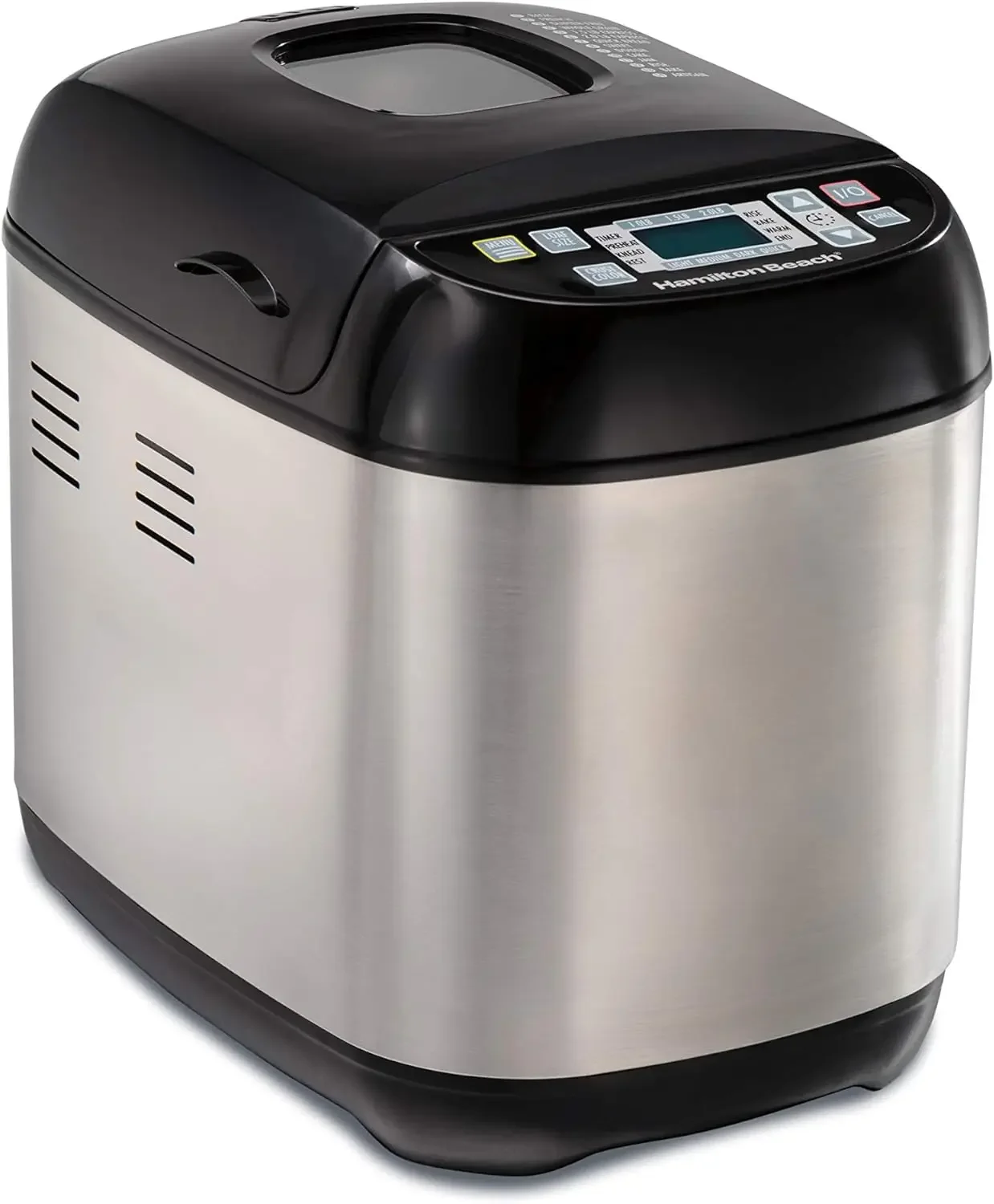 Beach Digital Electric Bread Maker Machine Artisan and Gluten-Free, 2 lbs Capacity, 14 Settings, Black and Stainless Steel