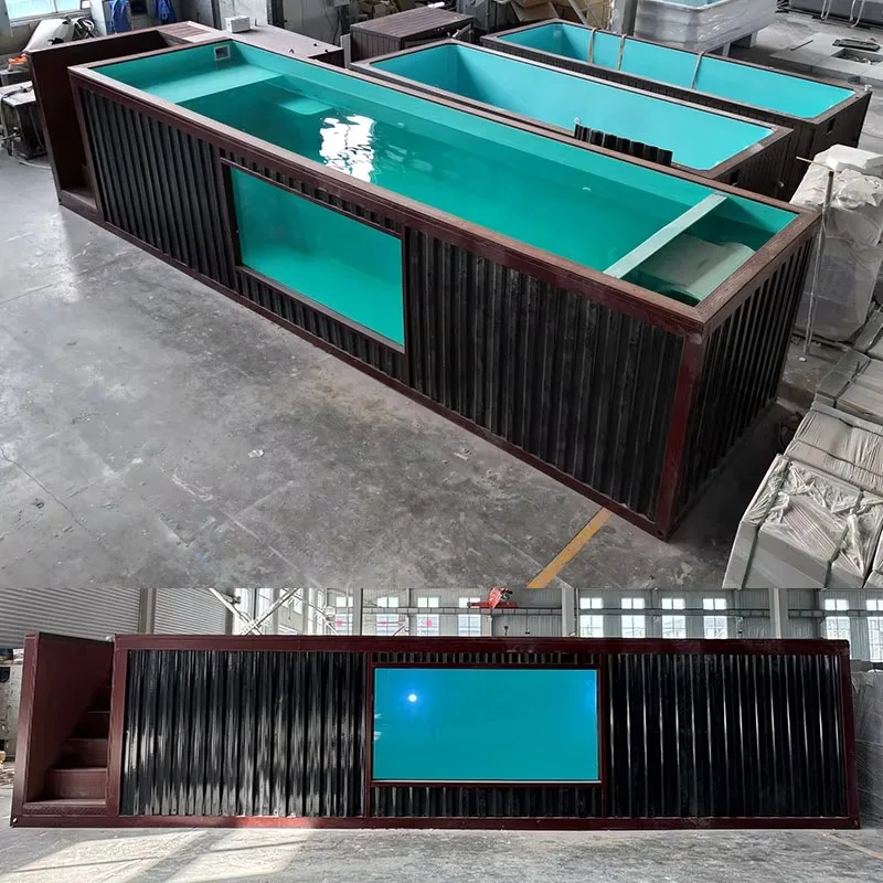 Portable Container Plunge Pool With Heating Filtration System For Small Backyard Garden Villa Outdoor Space