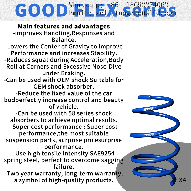 GFRC Lowering Springs Suspension Kit for Mercedes Benz C-Class W204 2007-2014 Front Rear Sport Coil Springs Performance 6