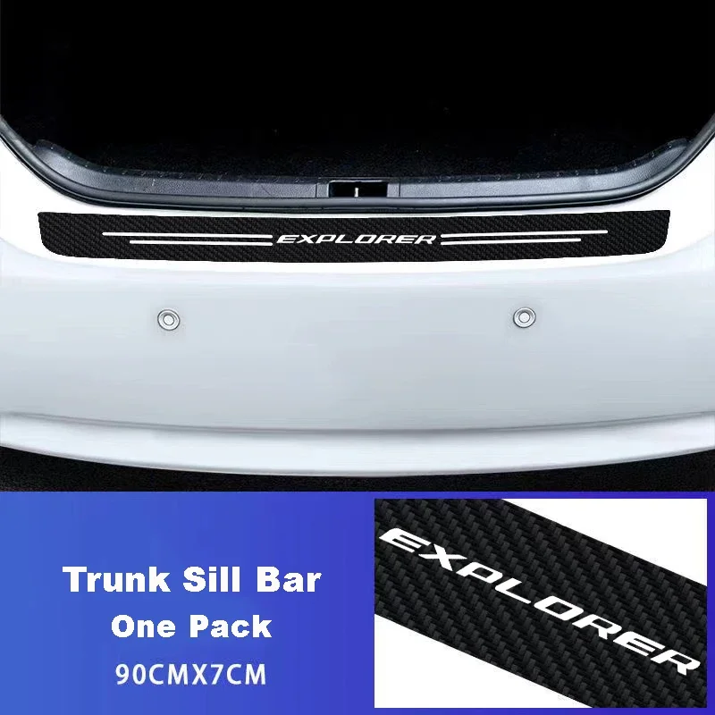 

Carbon Fiber Car Door Threshold Sill Protector Trunk Bumper Pedal Anti Scratch Waterproof Decal Stickers Cover For Ford EXPLORER