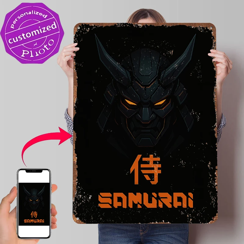 Bushido-Protokoll Metallposter, personalisierte Wandkunst, Retro-Vintage-Blechschilder für Innendekoration, Wohnzimmer-Dekor, Hausdekoration