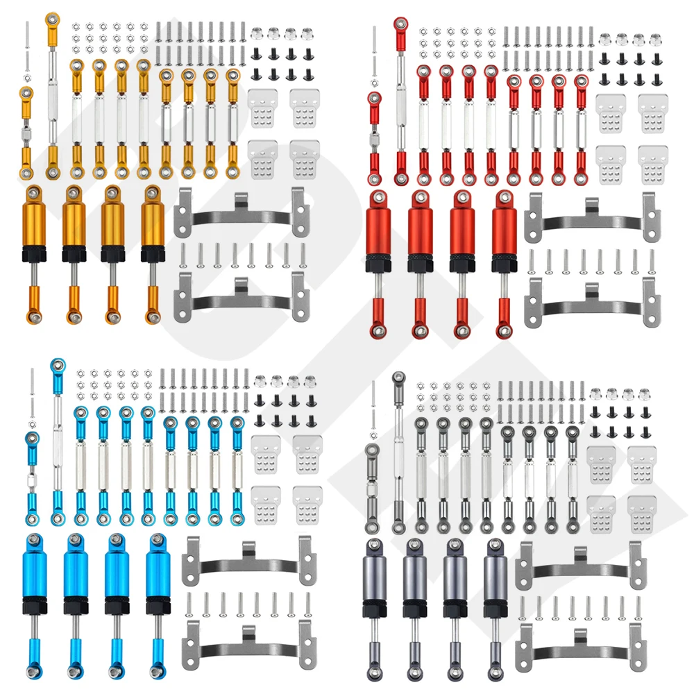 RCTAY metalowy pręt łączący drążek sterowniczy montaż amortyzatora siedzenia zestaw do 1/16 WPL C14 C24 części zamienne
