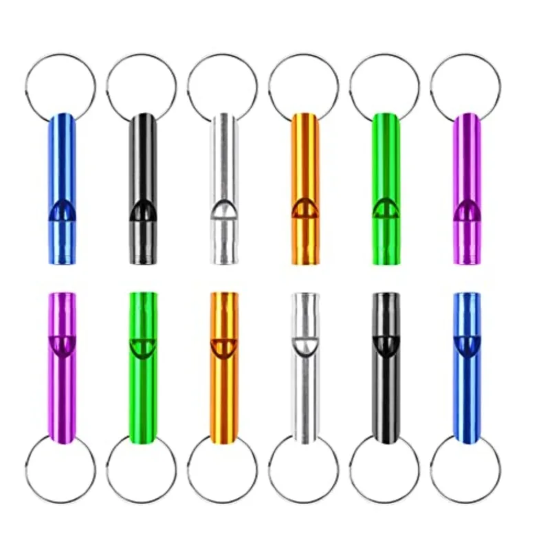 

200 шт. очень громкие свистки для кемпинга, пешего туризма, охоты на открытом воздухе, спорта и экстренной ситуации, алюминиевый брелок для ключей, сигнала