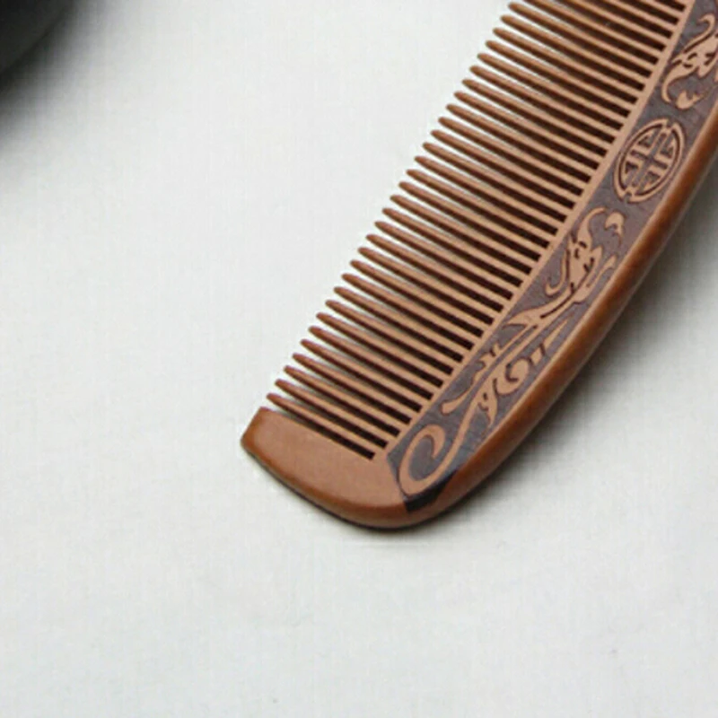 Natural Peach Wood Comb Close Teeth Anti-Static Head Massage Hair HealthTools