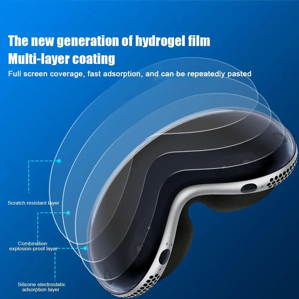 HD Hydrogel ฟิล์มกันรอยหน้าจอสําหรับ Apple Vision Pro โปร่งใสนุ่ม TPU Hydrogel ฟิล์มป้องกันความคุ้มครองเต็มรูปแบบ