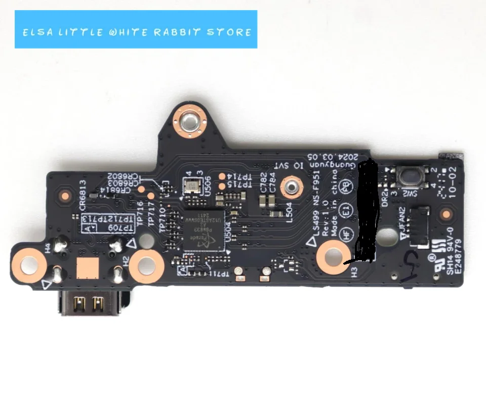 For LENOVO Yoga Slim 7 14Q8X9 83ED  USB C Type-C POWER BUTTON BOARD LS499 NS-F951 5C50S25712