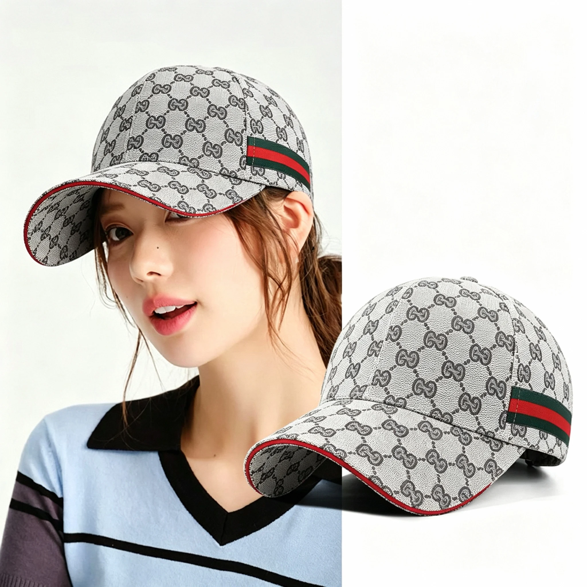 Fashionable Outdoor Baseball Cap for Men and Women, Sun Protection, Embroidered Design, Versatile, Makes the Face Look Smaller.