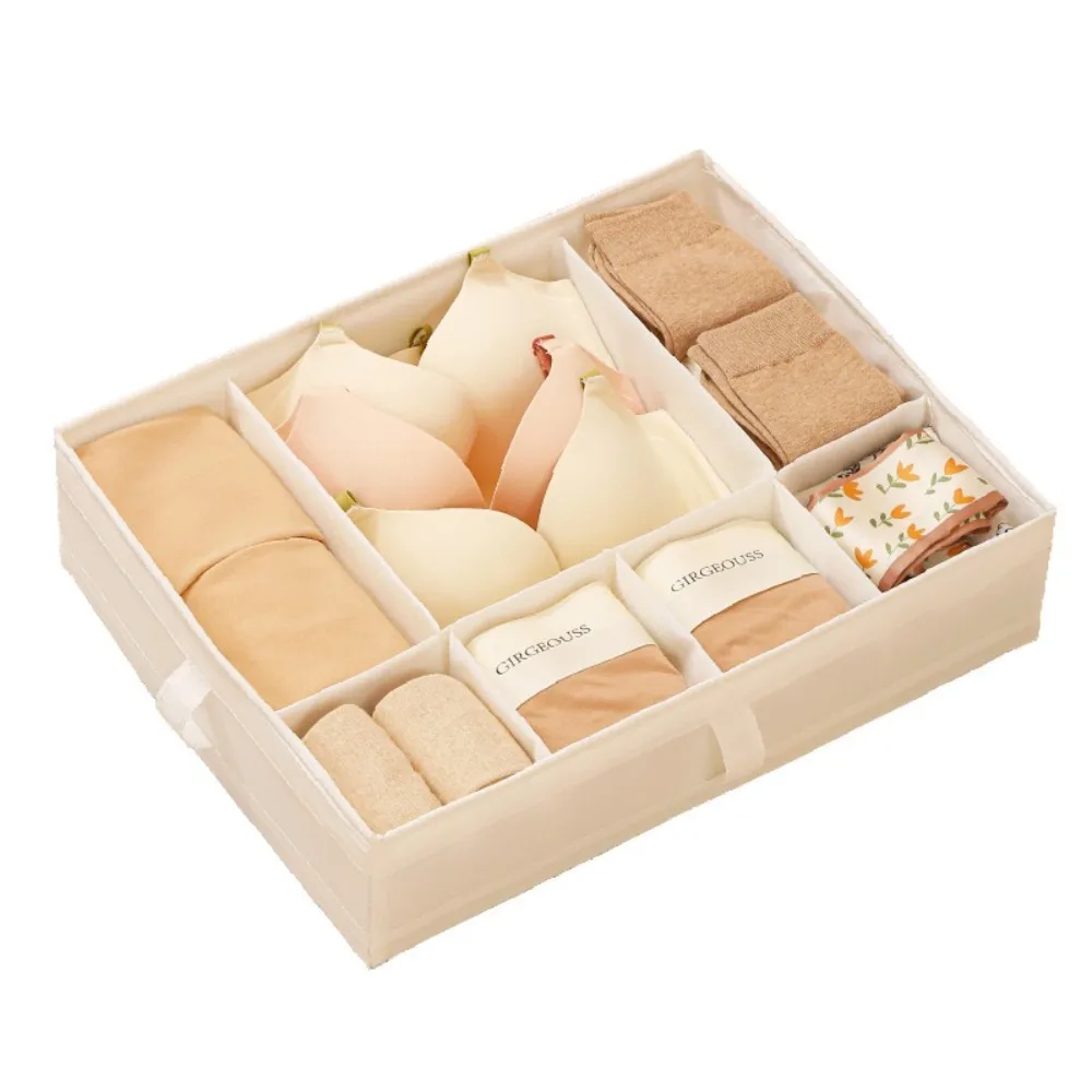 

Dustproof Underwear Storage Box Stackable Anti-mite Wardrobe Clothes Divider 7 Grid Space Saving Bra Socks Organizer for Home
