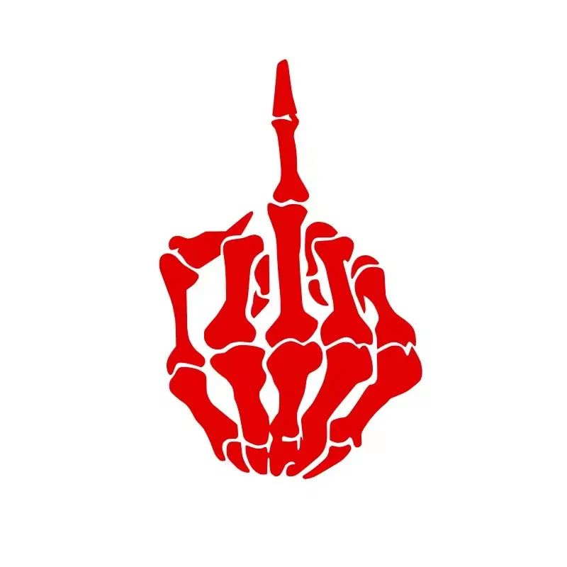 Skull Middle Finger Flip Off Vinyl Decal Sticker Window Wall car Bumper Laptop - Image 5
