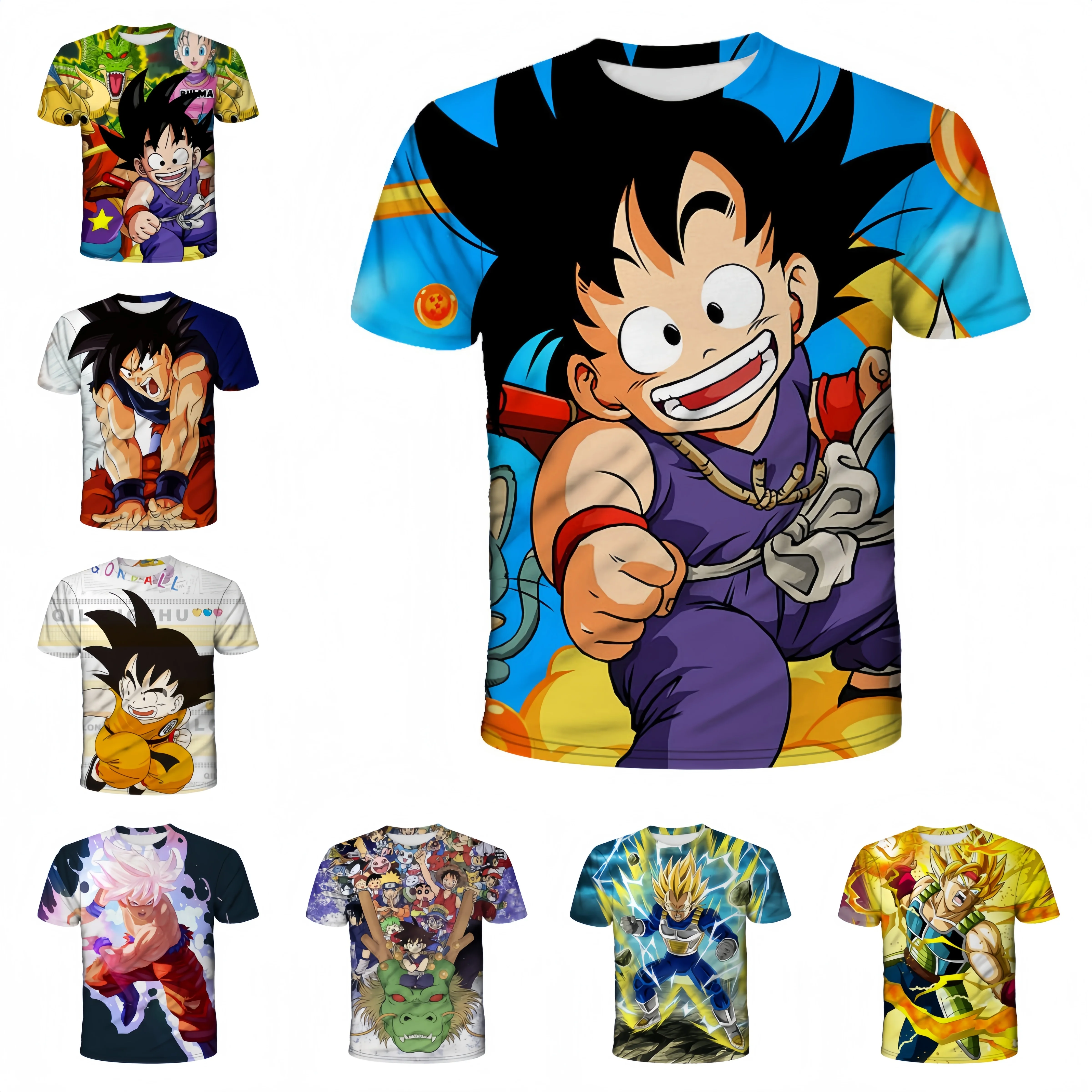 

2026 Dragon Ball T Shirt Kids Tops Tee Anime Figures Son Goku Super Saiyan T-shirt Boys T-shirts Children Clothes Short Sleeve