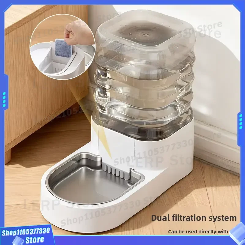 4L Automatic Pet Water Dispenser for Dogs and Cats Large Capacity Anti Tip Design with Durable PP Bowl Fresh Drinking
