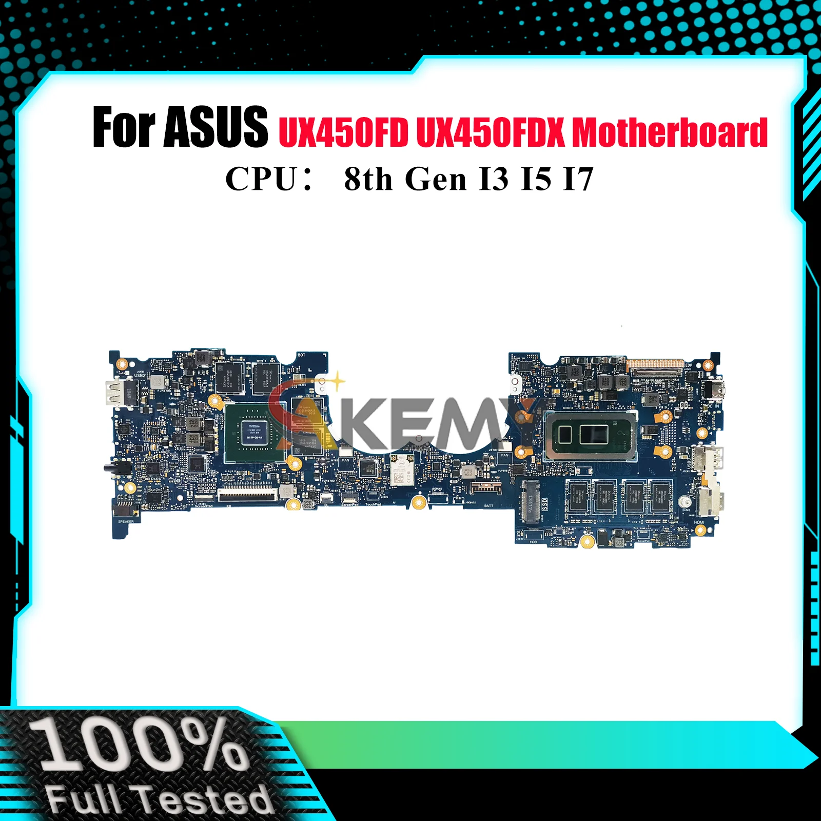 

UX450FDX Материнская плата для ноутбука ASUS ZenBook UX450FDX UX450FD UX450F Материнская плата для ноутбука с процессором I3 I5 I7 тест ОК быстрая доставка