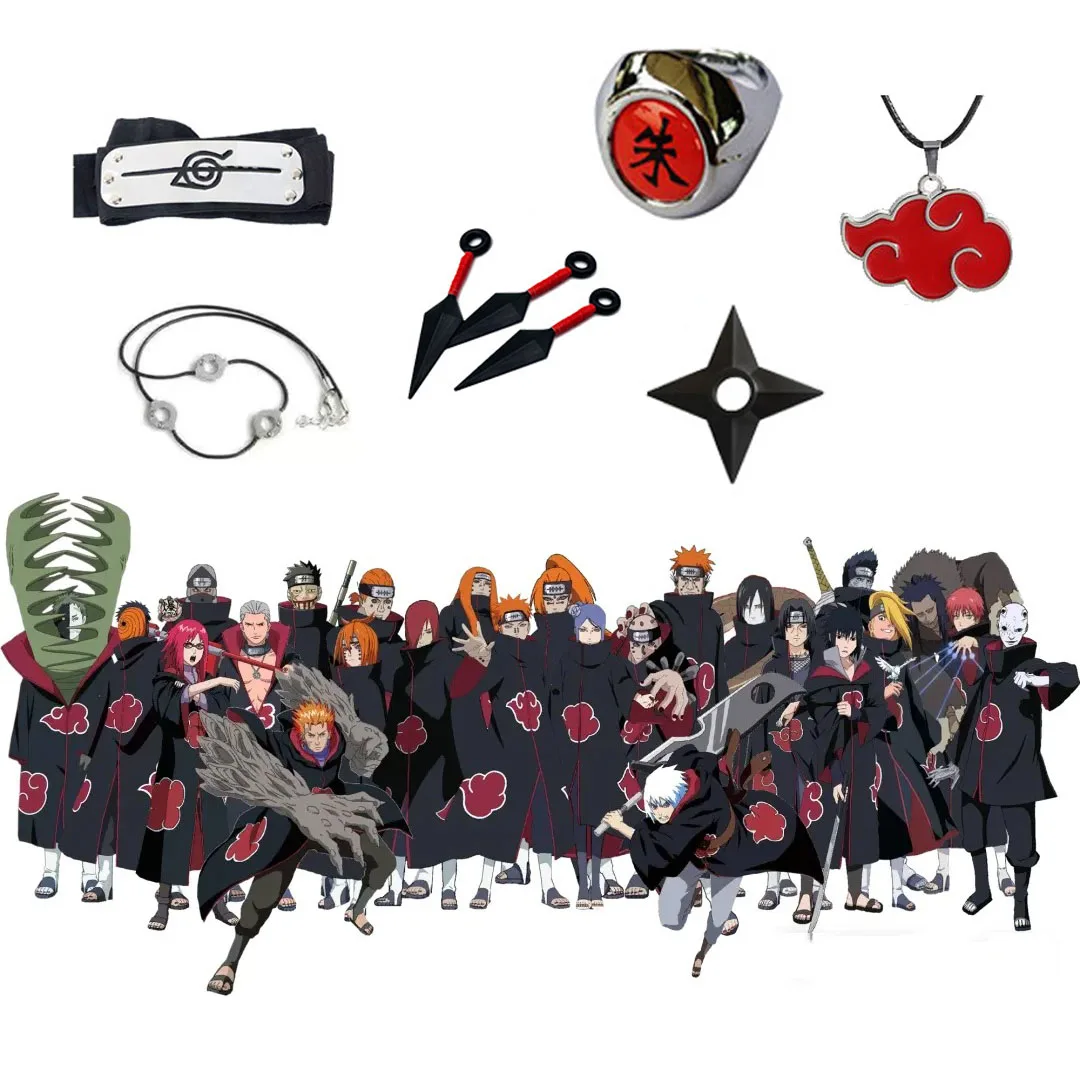 Anime  Cosplay Props Headband Gloves Ring Shuriken Kunai Cartoon Ninja Figures Game Accessories Toys Halloween Gifts