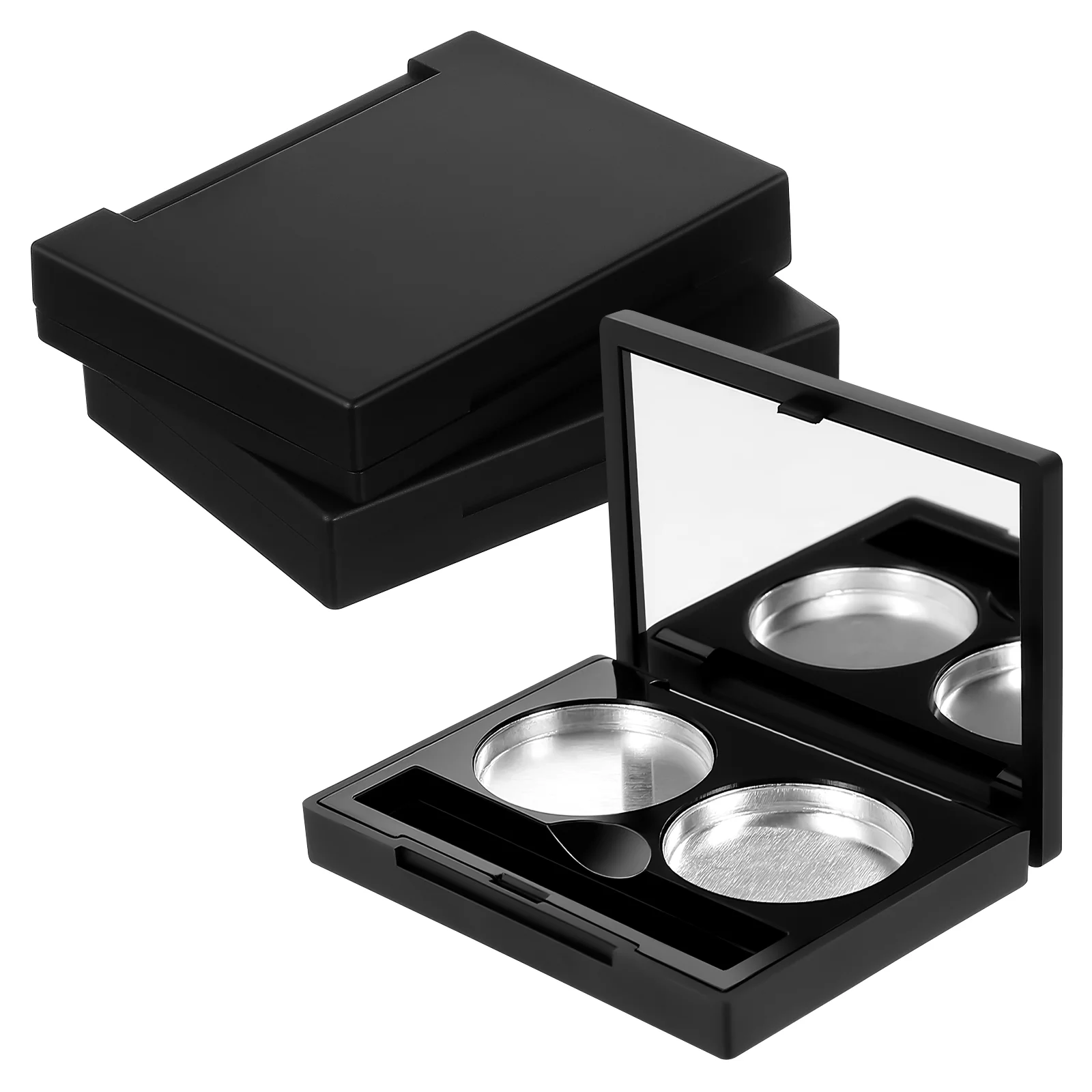 Makeup Tray Double Box Eye Shadow Highlighter Blush Organizer Empty Eyeshadow Black Holder Palettes